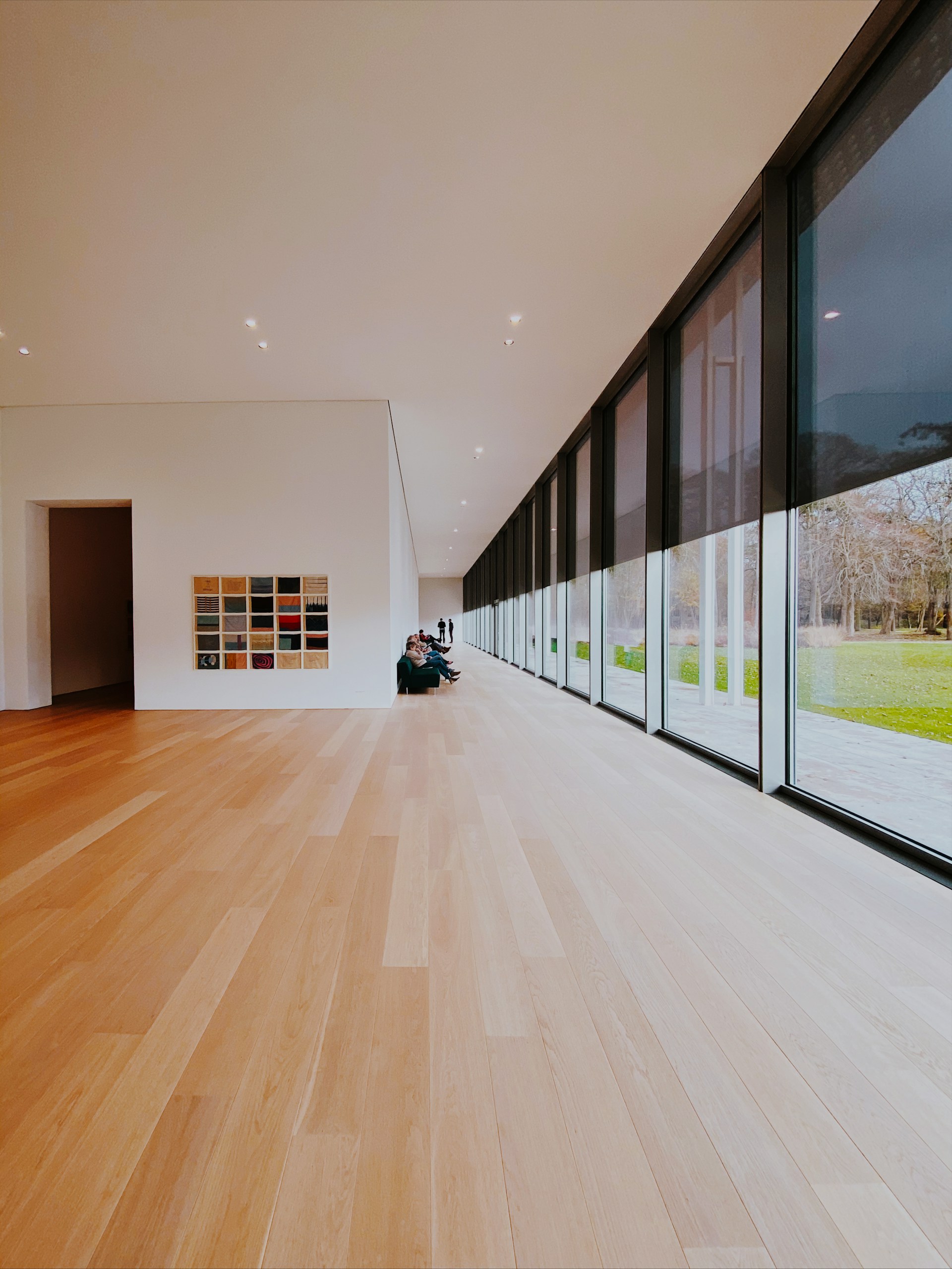 Modern hallway with wood flooring