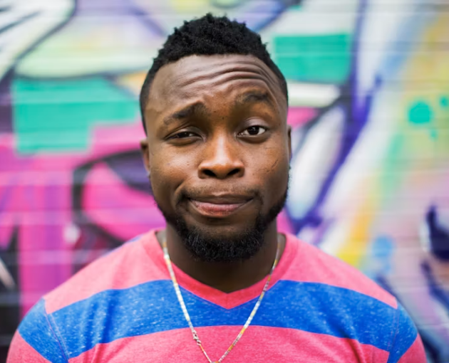 Man in colorful athletic shirt
